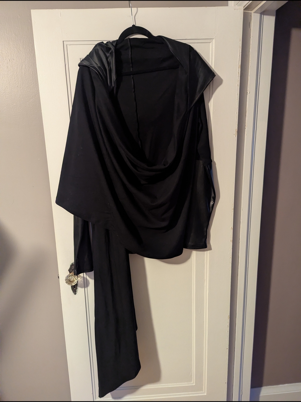 Draped Black Hooded Shawl